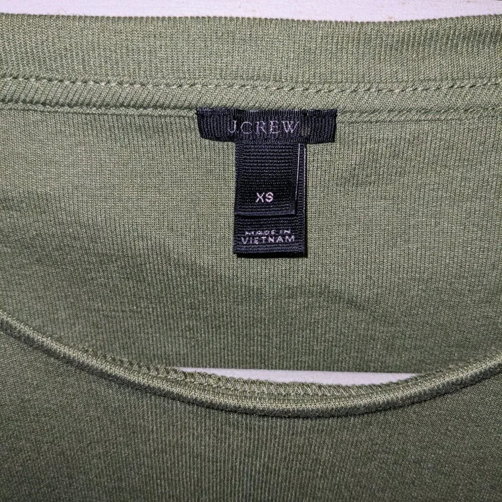 EUC J Crew Women's Drapey Two Tier Ruffle Tank Top Size XS Green Spring Preppy - Picture 4 of 9